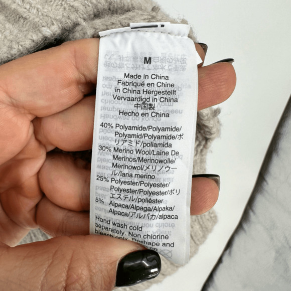 Madewell Womens M Turtleneck Tunic Sweater Wool Alpaca Boxy Neutral Minimalist - Picture 7 of 10